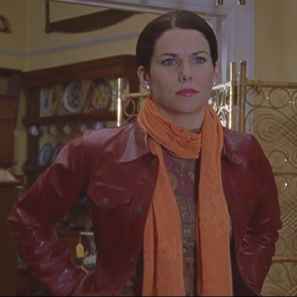 Earl Jean Maroon Leather Jacket ASO Gilmore Girls